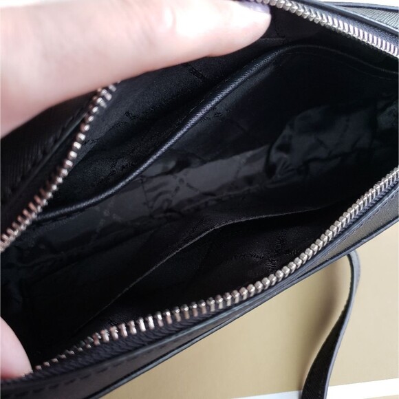 Michael Kors Jet Set Saffiano Leather Crossbody Silver Chain Hardware Gift Box - Picture 10 of 16